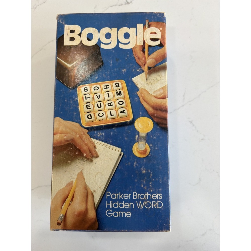 Boggle Word Game - Parker‎ Brothers Letters Cubes Timer - Vintage Retro 1980